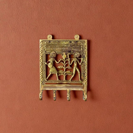 Brass Handcrafted Tribal Key Hanger Wall Decor
