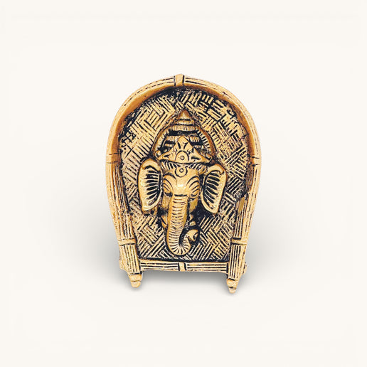 Brass Ganesha Face Decorative Wall Hanging Small