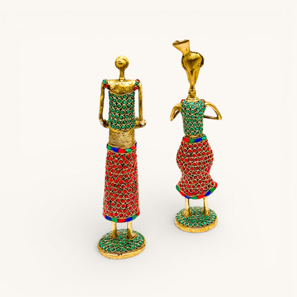 Brass Music Couple Figure