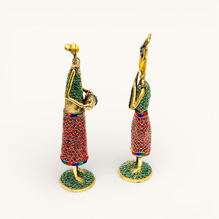 Brass Music Couple Figure