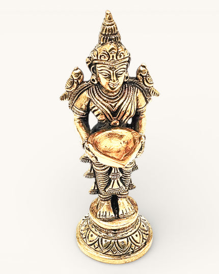 Brass Standing Lady with Diya