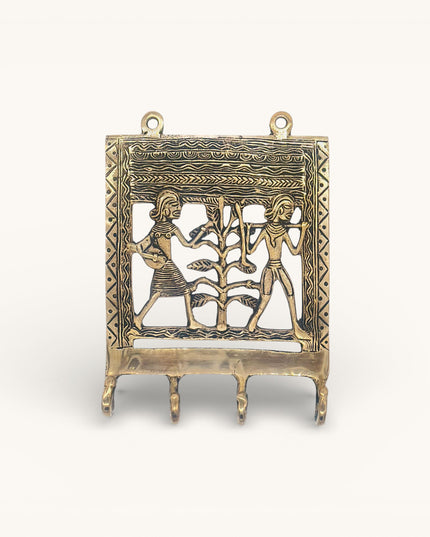 Brass Handcrafted Tribal Key Hanger Wall Decor