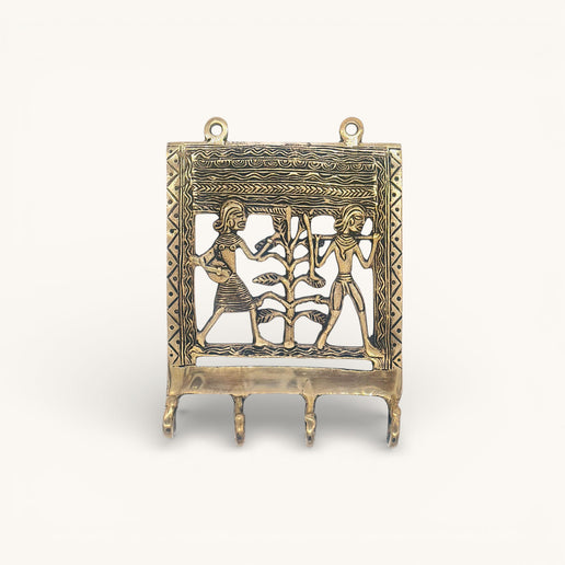 Brass Handcrafted Tribal Key Hanger Wall Decor