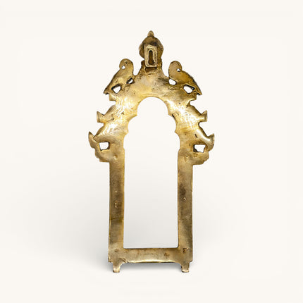 Peacock Prabhavali with Stone inlay - Brass Wall Frame, Large
