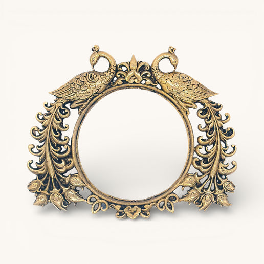 Brass Peacock Wall Decor- Round