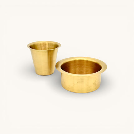 Brass Coffee Tumbler Set (Traditional Brass Tea & Coffee Glasses)