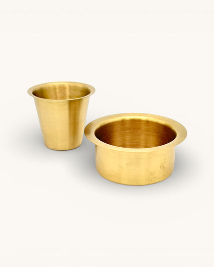 Brass Plain Coffee Tumbler Set