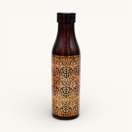 Copper Antique easy Carry Engraved Bottle