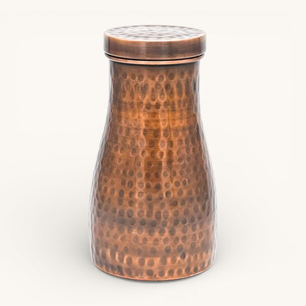 Copper Antique Hammered Jar with 2 Glasses (Set)