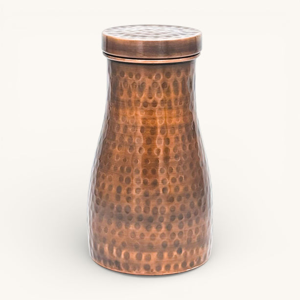 Copper Antique Hammered Jar with 2 Glasses (Set)