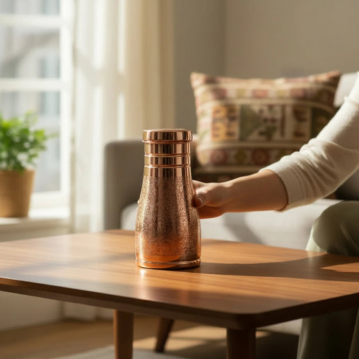 Copper Engraved Bedroom Jar with 2 Glasses (Set)
