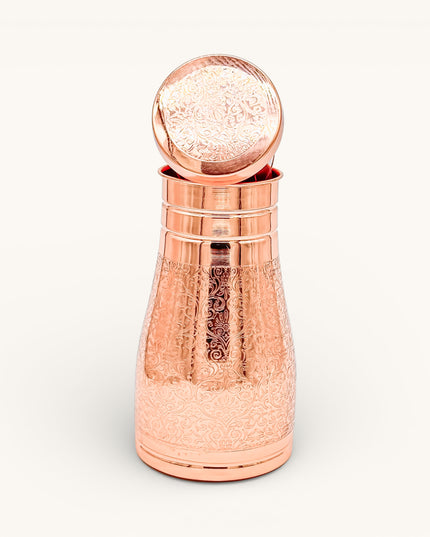 Copper Engraved Bedroom Jar with 2 Glasses (Set)