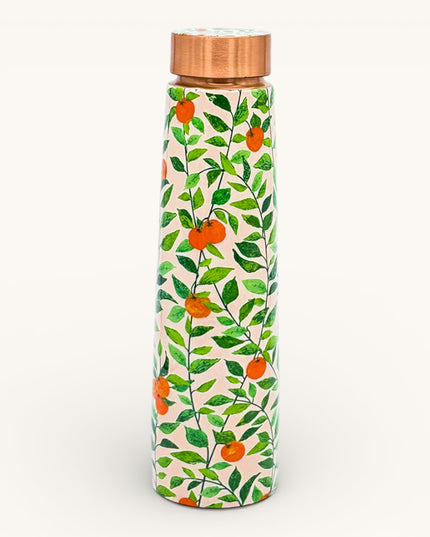Copper Floral Printed Tapered Tower Bottle