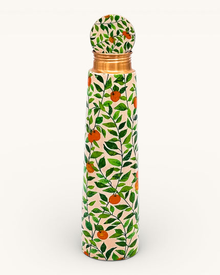 Copper Floral Printed Tapered Tower Bottle