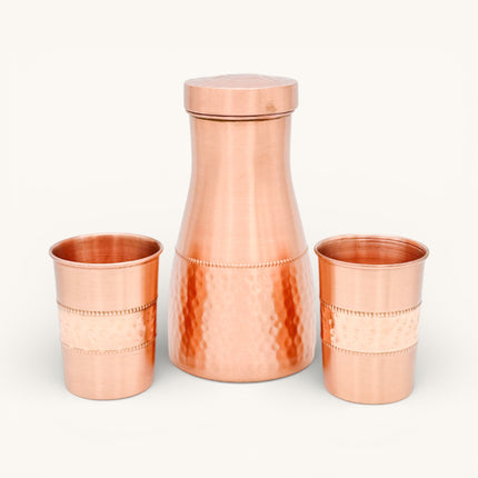 Copper Hammer Jar with 2 Glasses (Set)