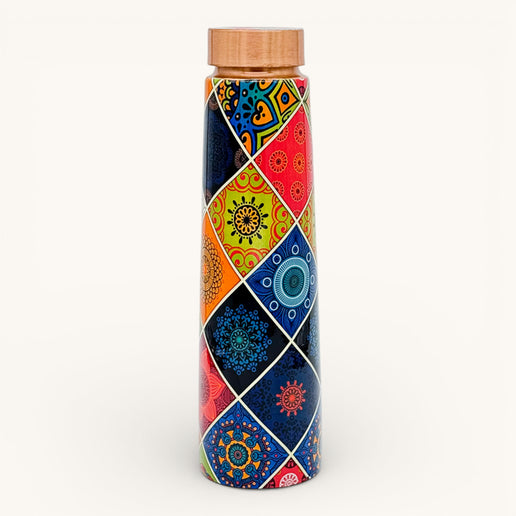 Multi Colour Printed Copper Tapered Water Bottle