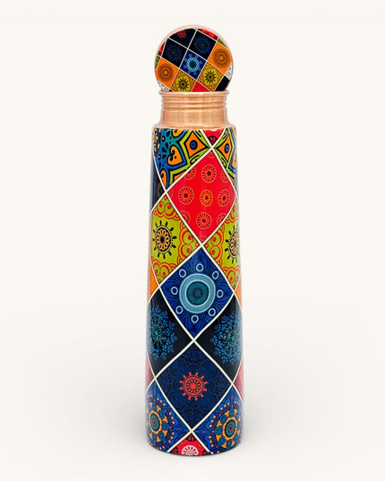Multi Colour Printed Copper Tapered Water Bottle