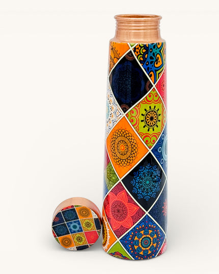 Multi Colour Printed Copper Tapered Water Bottle