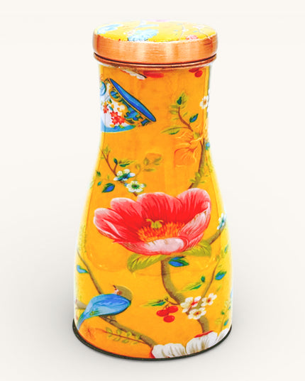 Summer Printed Bird and Floral Copper Bedroom Water Jar