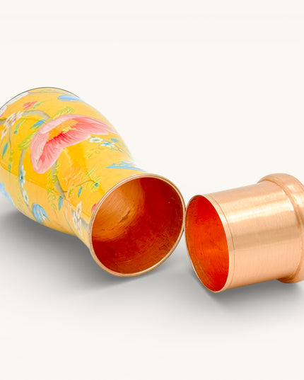 Summer Printed Bird and Floral Copper Bedroom Water Jar