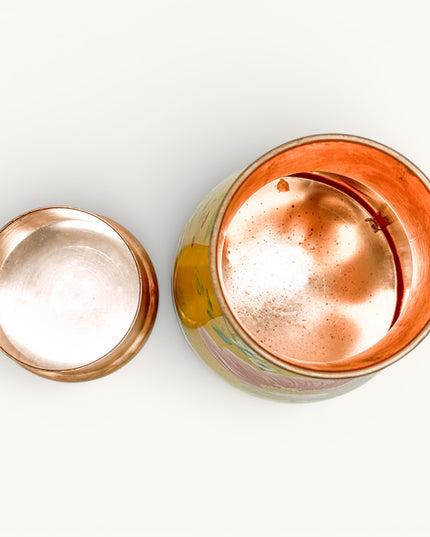 Summer Printed Bird and Floral Copper Bedroom Water Jar