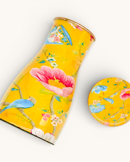 Summer Printed Bird and Floral Copper Bedroom Water Jar