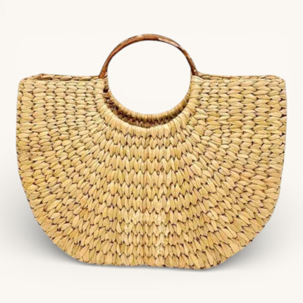 Eco-Friendly Woven Handmade Basket with Floral Embroidery