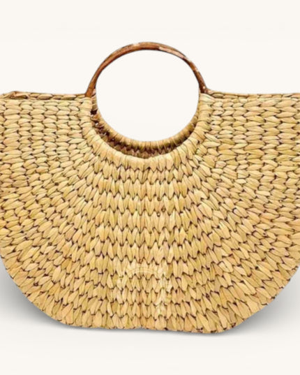 Eco-Friendly Handmade Basket with Pink Floral Embroidery