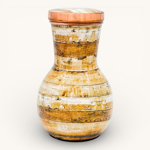 Wood Printed Copper Bedroom Water Jar