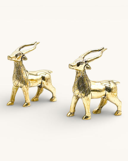 Brass Decoratove Standing Deer Medium Set of 2
