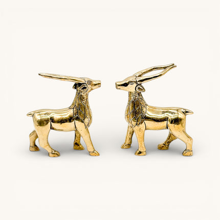 Brass Decorative Standing Deer Statue | Feng Shui Symbol of Longevity & Prosperity
