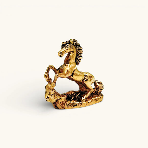 Antique Mini Horse Decor - Brass