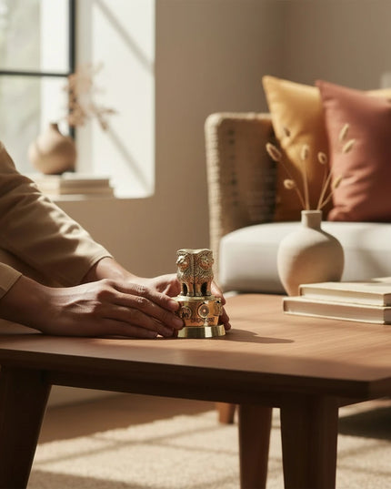 Brass Ashoka Pillar Table Top Decor