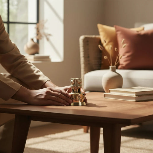 Brass Ashoka Pillar Table Top Decor