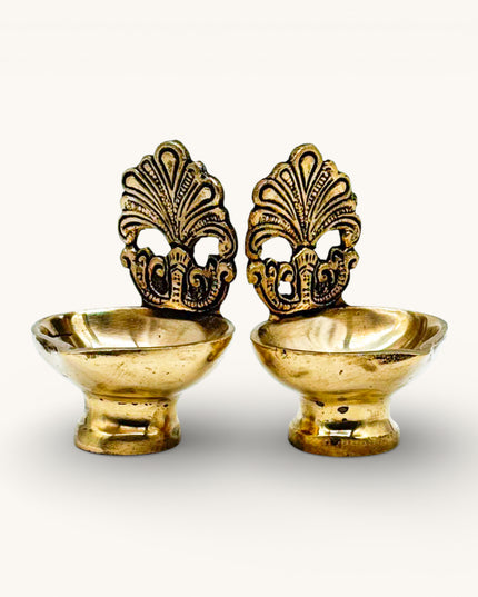 Brass Deepak (oil Diya) Small - Set of 2