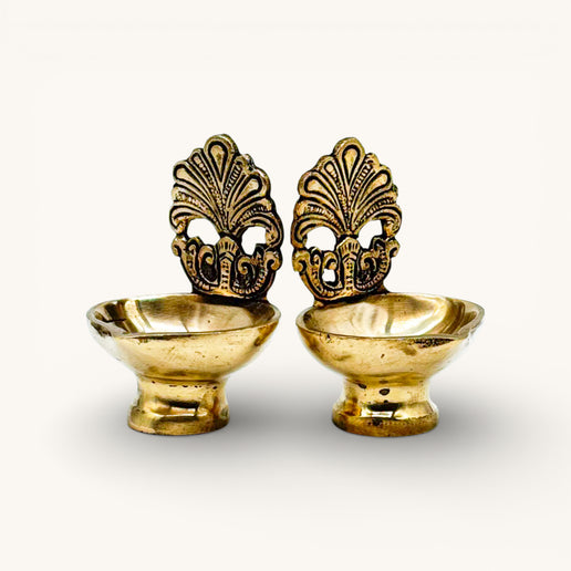 Brass Deepak (oil Diya) Small - Set of 2