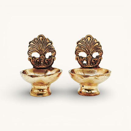 Brass Deepak (oil Diya) Small - Set of 2