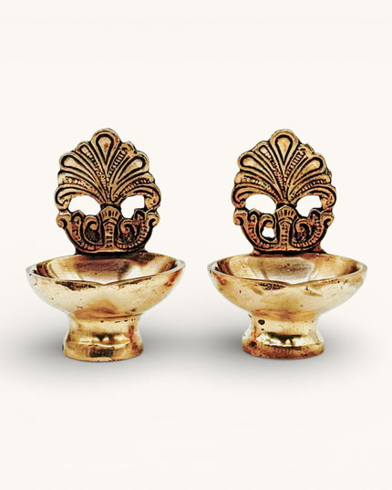 Brass Deepak (oil Diya) Small - Set of 2
