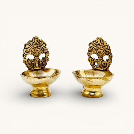 Brass Deepak (oil Diya) Small - Set of 2