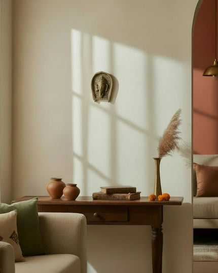 Brass Ganesha Face Decorative Wall Hanging Small