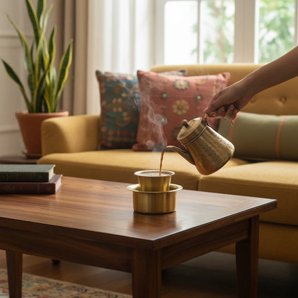 Brass Coffee Tumbler Set (Traditional Brass Tea & Coffee Glasses)