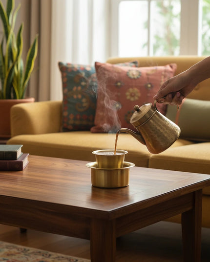 Brass Plain Coffee Tumbler Set