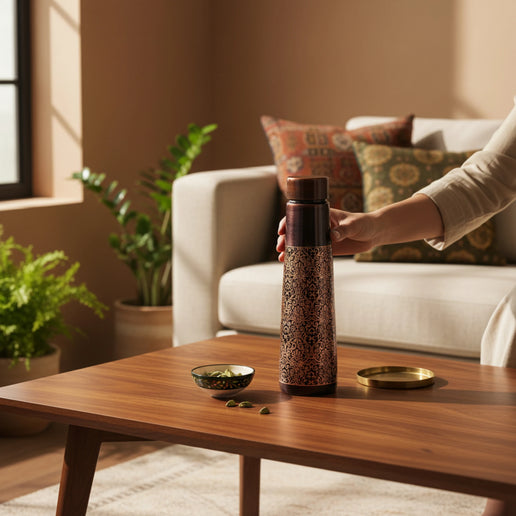 Copper Engraved Antique Tower Bottle