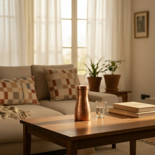 Copper Hammer Bedroom Jar with 2 Glasses (Set)