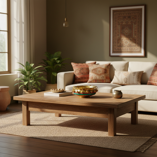 Decorative Brass Urli with Blue and Red stone work