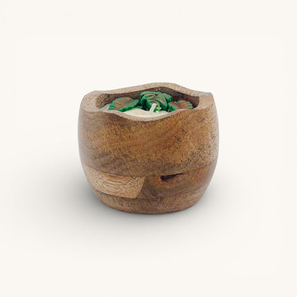 Fresh Aromatic Soy Wax Candle in Wooden Bowl – 110g
