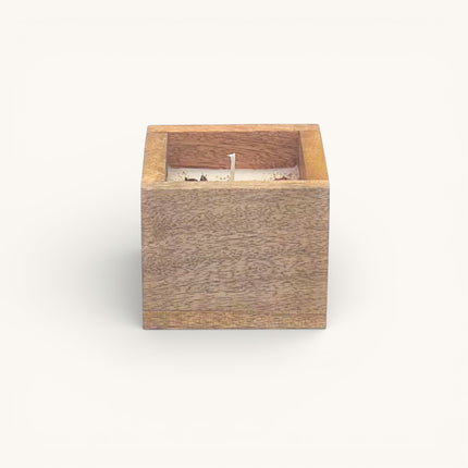 Handcrafted Spice Aroma Candle in Wooden Jar