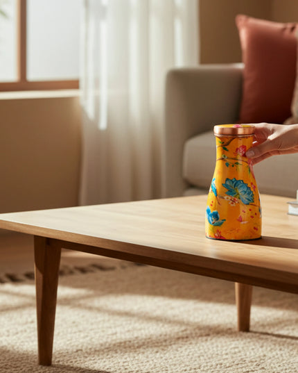 Summer Printed Bird and Floral Copper Bedroom Water Jar