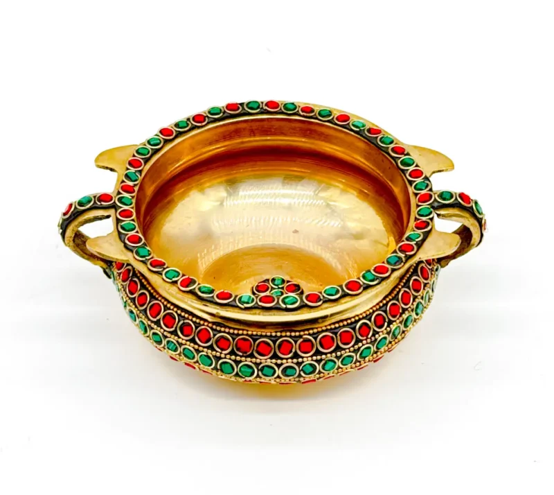 Brass Urli with Stone inlay