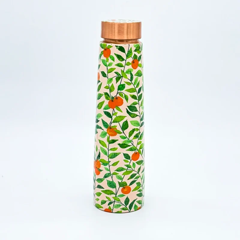 Copper Floral Printed Tapered Tower Bottle - Image 2